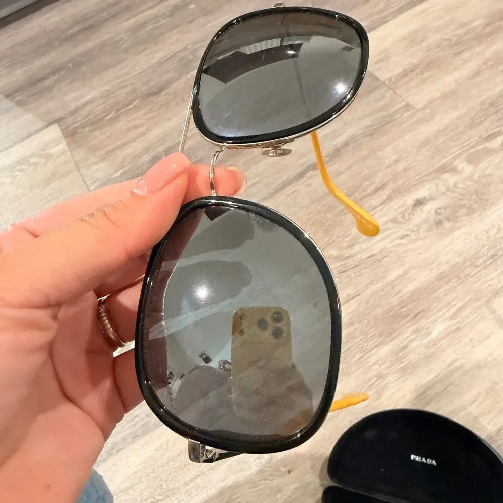 PRADA Aviator Yellow Sunglasses with Case
